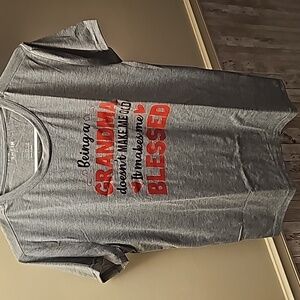 Gray Blessed Grandma Tee #C7